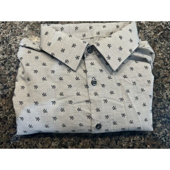 JF J.Ferrar Slim Men's Stretch Dress Shirt XL - Picture 2 of 6